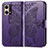 Funda de Cuero Cartera con Soporte Mariposa Carcasa para Oppo F21 Pro 4G Morado