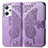 Funda de Cuero Cartera con Soporte Mariposa Carcasa para Oppo Reno7 A Purpura Claro