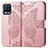 Funda de Cuero Cartera con Soporte Mariposa Carcasa para Realme 8 Pro Oro Rosa