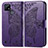 Funda de Cuero Cartera con Soporte Mariposa Carcasa para Realme C21Y Morado