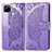 Funda de Cuero Cartera con Soporte Mariposa Carcasa para Realme C25 Purpura Claro