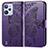 Funda de Cuero Cartera con Soporte Mariposa Carcasa para Realme C31 Morado