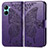 Funda de Cuero Cartera con Soporte Mariposa Carcasa para Realme C33 (2023) Morado