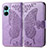 Funda de Cuero Cartera con Soporte Mariposa Carcasa para Realme C33 Purpura Claro