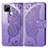 Funda de Cuero Cartera con Soporte Mariposa Carcasa para Realme V3 5G Purpura Claro