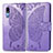 Funda de Cuero Cartera con Soporte Mariposa Carcasa para Samsung Galaxy A2 Core A260F A260G Purpura Claro