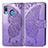 Funda de Cuero Cartera con Soporte Mariposa Carcasa para Samsung Galaxy A20 Purpura Claro