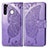 Funda de Cuero Cartera con Soporte Mariposa Carcasa para Samsung Galaxy A21 European Purpura Claro