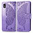 Funda de Cuero Cartera con Soporte Mariposa Carcasa para Samsung Galaxy A21 SC-42A Purpura Claro