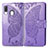 Funda de Cuero Cartera con Soporte Mariposa Carcasa para Samsung Galaxy A40 Purpura Claro