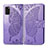 Funda de Cuero Cartera con Soporte Mariposa Carcasa para Samsung Galaxy A41 Purpura Claro