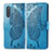 Funda de Cuero Cartera con Soporte Mariposa Carcasa para Samsung Galaxy A41 SC-41A Azul