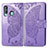 Funda de Cuero Cartera con Soporte Mariposa Carcasa para Samsung Galaxy A60 Purpura Claro