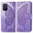 Funda de Cuero Cartera con Soporte Mariposa Carcasa para Samsung Galaxy A91 Purpura Claro