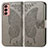 Funda de Cuero Cartera con Soporte Mariposa Carcasa para Samsung Galaxy F13 4G Gris