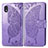 Funda de Cuero Cartera con Soporte Mariposa Carcasa para Samsung Galaxy M01 Core Purpura Claro