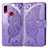 Funda de Cuero Cartera con Soporte Mariposa Carcasa para Samsung Galaxy M01s Purpura Claro