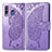 Funda de Cuero Cartera con Soporte Mariposa Carcasa para Samsung Galaxy M30 Purpura Claro