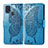 Funda de Cuero Cartera con Soporte Mariposa Carcasa para Samsung Galaxy M31 Azul