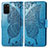 Funda de Cuero Cartera con Soporte Mariposa Carcasa para Samsung Galaxy S20 Plus Azul