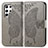 Funda de Cuero Cartera con Soporte Mariposa Carcasa para Samsung Galaxy S24 Ultra 5G Gris