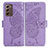 Funda de Cuero Cartera con Soporte Mariposa Carcasa para Samsung Galaxy Z Fold2 5G Purpura Claro