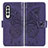 Funda de Cuero Cartera con Soporte Mariposa Carcasa para Samsung Galaxy Z Fold4 5G Morado