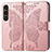 Funda de Cuero Cartera con Soporte Mariposa Carcasa para Sony Xperia 1 V Oro Rosa