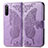 Funda de Cuero Cartera con Soporte Mariposa Carcasa para Sony Xperia 10 III SO-52B Purpura Claro