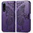 Funda de Cuero Cartera con Soporte Mariposa Carcasa para Sony Xperia 5 III Morado