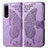 Funda de Cuero Cartera con Soporte Mariposa Carcasa para Sony Xperia 5 III Purpura Claro