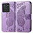 Funda de Cuero Cartera con Soporte Mariposa Carcasa para Vivo iQOO Neo6 5G Purpura Claro