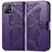 Funda de Cuero Cartera con Soporte Mariposa Carcasa para Vivo iQOO U3 5G Morado