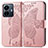 Funda de Cuero Cartera con Soporte Mariposa Carcasa para Vivo iQOO Z6 Lite 5G Rosa