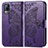 Funda de Cuero Cartera con Soporte Mariposa Carcasa para Vivo V21e 4G Morado