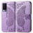 Funda de Cuero Cartera con Soporte Mariposa Carcasa para Vivo V21e 5G Purpura Claro