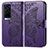 Funda de Cuero Cartera con Soporte Mariposa Carcasa para Vivo X60 Pro+ Plus 5G Morado