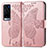 Funda de Cuero Cartera con Soporte Mariposa Carcasa para Vivo X60 Pro+ Plus 5G Rosa