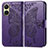 Funda de Cuero Cartera con Soporte Mariposa Carcasa para Vivo Y02S Morado