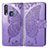 Funda de Cuero Cartera con Soporte Mariposa Carcasa para Vivo Y15 Purpura Claro