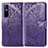 Funda de Cuero Cartera con Soporte Mariposa Carcasa para Vivo Y73s 5G Morado