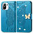 Funda de Cuero Cartera con Soporte Mariposa Carcasa para Xiaomi Mi 11 Lite 5G Azul