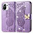 Funda de Cuero Cartera con Soporte Mariposa Carcasa para Xiaomi Mi 11 Lite 5G Purpura Claro