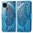Funda de Cuero Cartera con Soporte Mariposa Carcasa para Xiaomi POCO C3 Azul