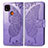 Funda de Cuero Cartera con Soporte Mariposa Carcasa para Xiaomi Redmi 10A 4G Purpura Claro