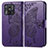 Funda de Cuero Cartera con Soporte Mariposa Carcasa para Xiaomi Redmi 10C 4G Morado