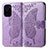 Funda de Cuero Cartera con Soporte Mariposa Carcasa para Xiaomi Redmi K40 5G Purpura Claro