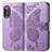 Funda de Cuero Cartera con Soporte Mariposa Carcasa para Xiaomi Redmi K40 Gaming 5G Purpura Claro