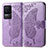 Funda de Cuero Cartera con Soporte Mariposa Carcasa para Xiaomi Redmi K50 Pro 5G Purpura Claro