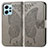 Funda de Cuero Cartera con Soporte Mariposa Carcasa para Xiaomi Redmi Note 12 4G Gris